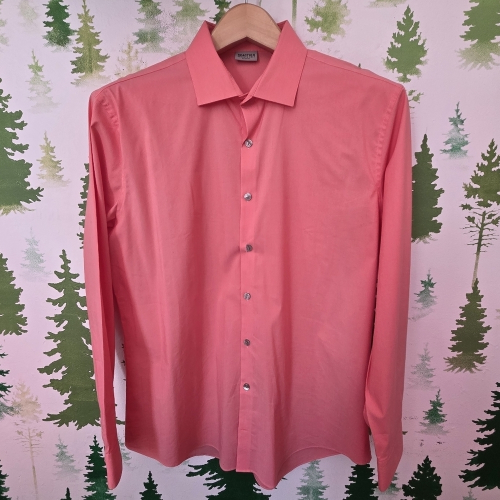 Kenneth Cole Coral Dress Slim Fit Shirt
